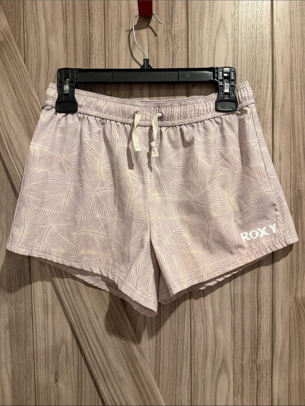 Roxy Light Pink Printed Athletic Drawstring Shorts